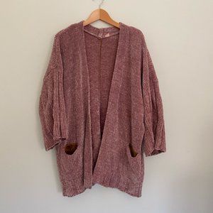 Free People Chunky Mauve Chenille Cardigan